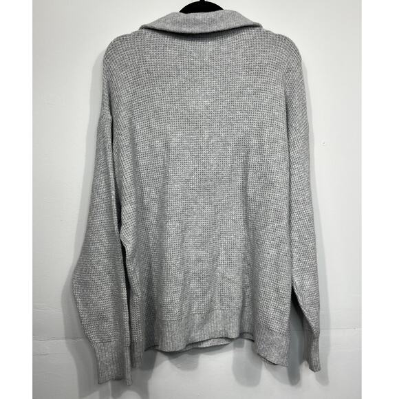 Aerie Women’s Grey CozyUp Waffle Over Size Button Sweater / Size-XS-TP - Picture 8 of 10